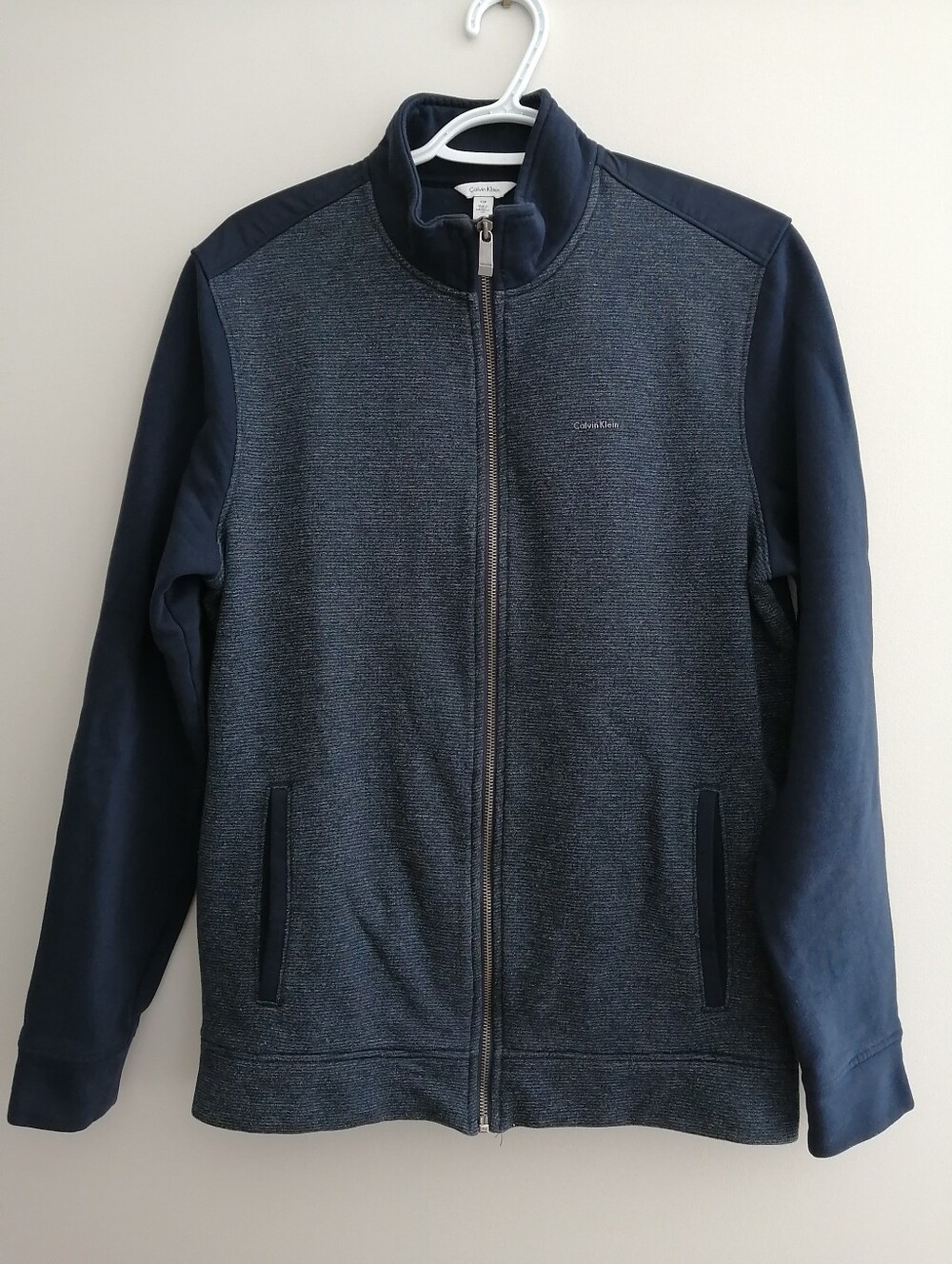 Calvin Klein Men's Full Zip Sweater Jacket Blue Size Small